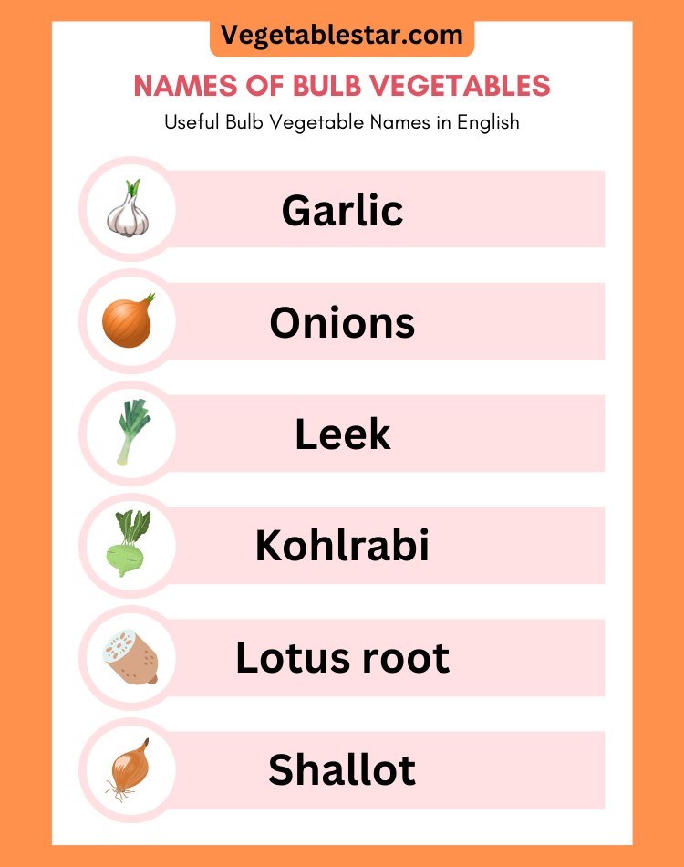 bulb vegetables list